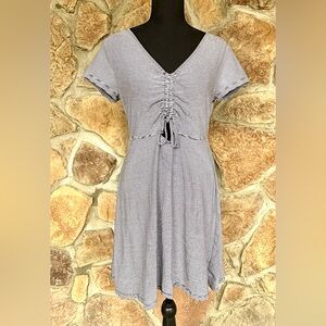 Arizona Dress Small Juniors Striped Fit and Flare Knit Short Sleeve size Large